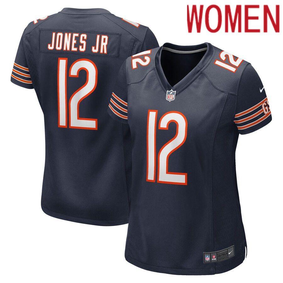 Women Chicago Bears 12 Velus Jones Jr. Nike Navy Game Player NFL Jersey